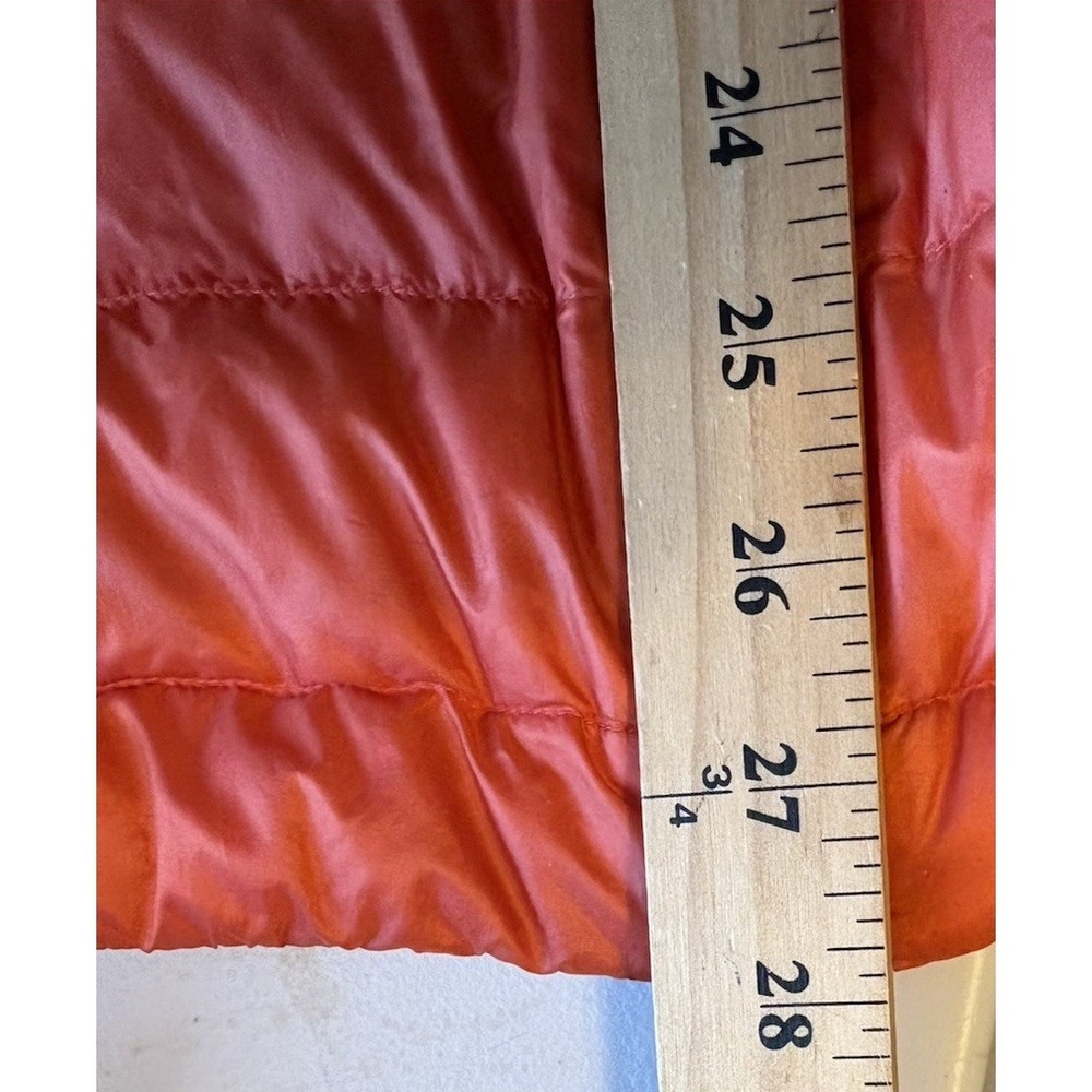 REI Co-Op Puffer Vest Down Men's Full Zip Nylon Shell Orange Pockets No Size Tag - Picture 5 of 5